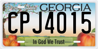 GA license plate CPJ4015