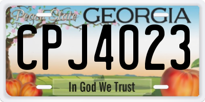 GA license plate CPJ4023