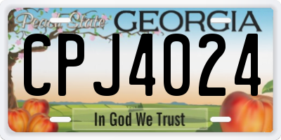 GA license plate CPJ4024