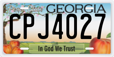 GA license plate CPJ4027