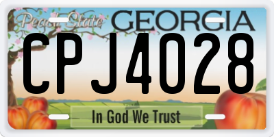 GA license plate CPJ4028