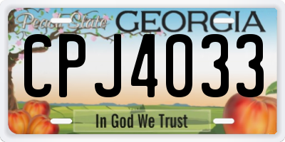 GA license plate CPJ4033