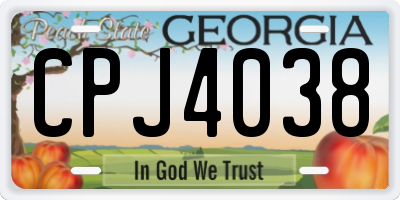 GA license plate CPJ4038