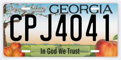 GA license plate CPJ4041