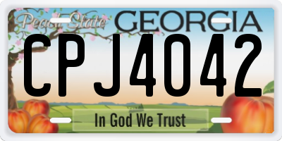 GA license plate CPJ4042