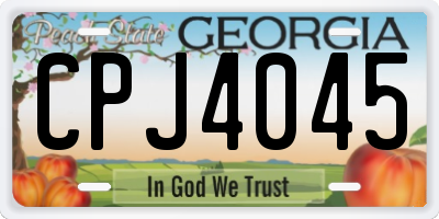 GA license plate CPJ4045