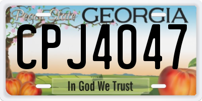 GA license plate CPJ4047