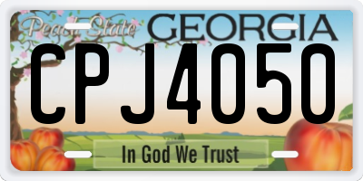 GA license plate CPJ4050
