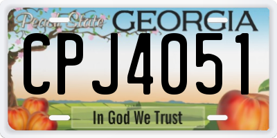 GA license plate CPJ4051