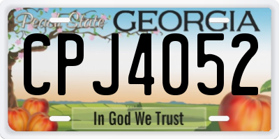 GA license plate CPJ4052