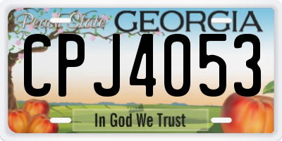 GA license plate CPJ4053