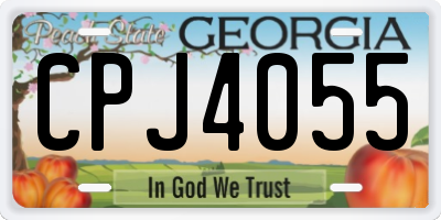 GA license plate CPJ4055