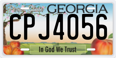 GA license plate CPJ4056