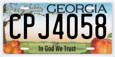 GA license plate CPJ4058