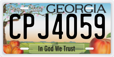 GA license plate CPJ4059