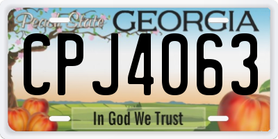 GA license plate CPJ4063