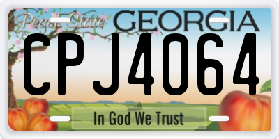 GA license plate CPJ4064