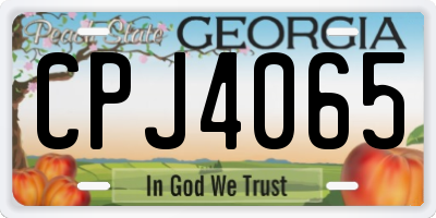 GA license plate CPJ4065