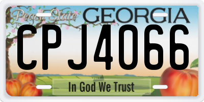 GA license plate CPJ4066