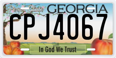 GA license plate CPJ4067