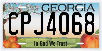 GA license plate CPJ4068