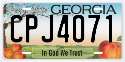 GA license plate CPJ4071