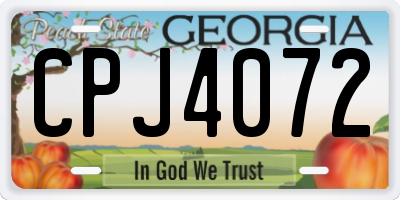 GA license plate CPJ4072