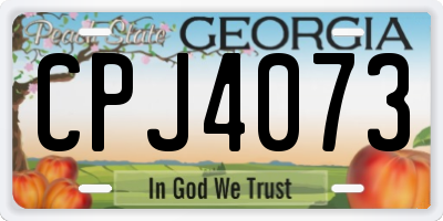 GA license plate CPJ4073