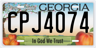 GA license plate CPJ4074