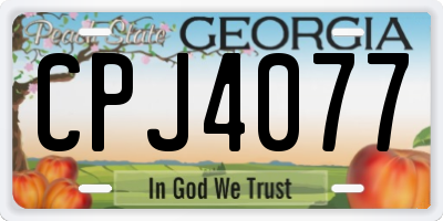 GA license plate CPJ4077