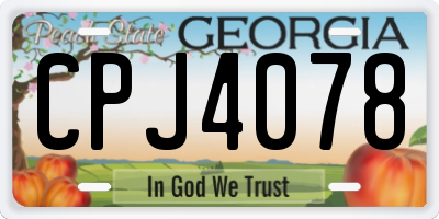 GA license plate CPJ4078