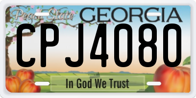 GA license plate CPJ4080