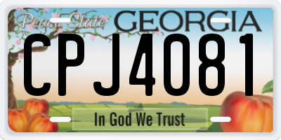 GA license plate CPJ4081