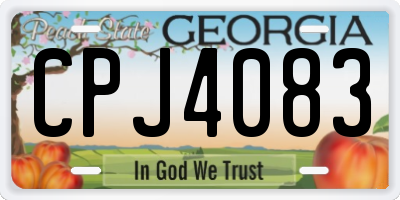 GA license plate CPJ4083