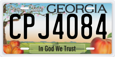 GA license plate CPJ4084
