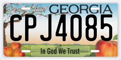 GA license plate CPJ4085