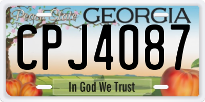 GA license plate CPJ4087