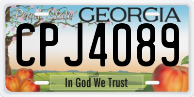 GA license plate CPJ4089