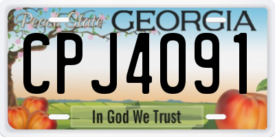 GA license plate CPJ4091