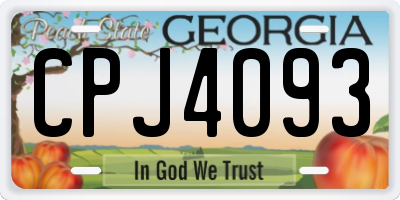 GA license plate CPJ4093