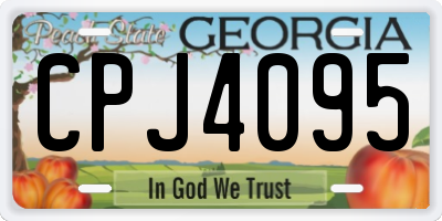 GA license plate CPJ4095