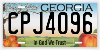 GA license plate CPJ4096