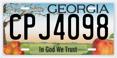 GA license plate CPJ4098