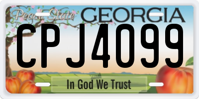 GA license plate CPJ4099