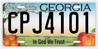 GA license plate CPJ4101