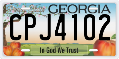 GA license plate CPJ4102