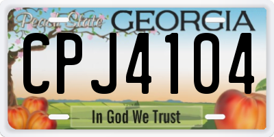 GA license plate CPJ4104