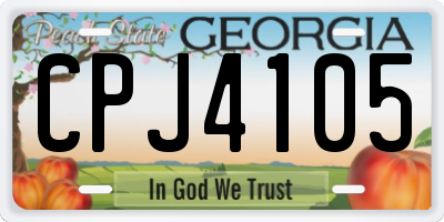 GA license plate CPJ4105