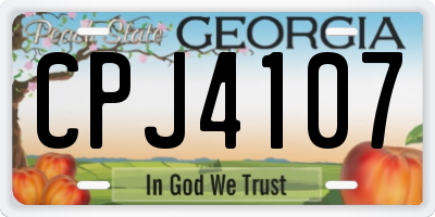 GA license plate CPJ4107