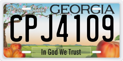 GA license plate CPJ4109